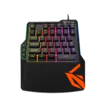 MEETION KB015 One-Handed Wired Gaming Keyboard – Rainbow LED Backlight, 35 Keys, Anti-Ghosting, USB, Ergonomic Design, Plug & Play - Image 2