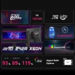 MSI MPG 242R X60N 24-inch FHD Rapid TN Gaming Monitor , 600Hz Refresh, 0.1ms GtG, AMD FreeSync Premium, VESA DisplayHDR 400, USB Hub, HDMI 2.1, DP 1.4, Type-C 98W PD | 6 MONTHS WARRANTY - Image 2