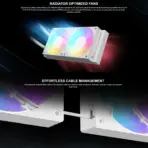GAMDIAS CHIONE P5-240 WH AIO ARGB Liquid Cooler  – 3.4” IPS LCD, 240mm Radiator, ARGB PWM Fans, Rotatable Display, Upgraded Cooling System, Universal Compatibility, Hidden Cable Routing, Motherboard Sync | WHITE - Image 6