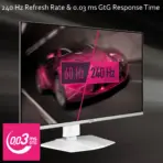 MSI MPG 321URXW QD-OLED 32 Inch UHD 3840x2160 Gaming Monitor 240Hz Refresh 0.03ms Response HDR True Black 400 ClearMR 13000 HDMI 2.1 G-Sync OLED Care 2.0 , Adjustable Hight & Tilt | WHITE & SILVER  | 6 MONTHS WARRANTY - Image 4