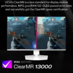 MSI MPG 321URXW QD-OLED 32 Inch UHD 3840x2160 Gaming Monitor 240Hz Refresh 0.03ms Response HDR True Black 400 ClearMR 13000 HDMI 2.1 G-Sync OLED Care 2.0 , Adjustable Hight & Tilt | WHITE & SILVER  | 6 MONTHS WARRANTY - Image 6