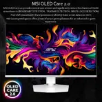 MSI MPG 321URXW QD-OLED 32 Inch UHD 3840x2160 Gaming Monitor 240Hz Refresh 0.03ms Response HDR True Black 400 ClearMR 13000 HDMI 2.1 G-Sync OLED Care 2.0 , Adjustable Hight & Tilt | WHITE & SILVER  | 6 MONTHS WARRANTY - Image 8