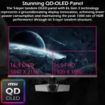 MSI MPG 272URX QD-OLED 27" UHD Gaming Monitor With 240Hz Refresh, 0.03ms Response, DisplayPort 2.1a, HDMI 2.1, OLED Care 2.0, HDR True Black 400, G-Sync Compatible , Adjustable Stand (Tilt, Swivel, Pivot, Height)  ~ 6 MONTHS WARRANTY - Image 2