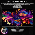 MSI MPG 272URX QD-OLED 27" UHD Gaming Monitor With 240Hz Refresh, 0.03ms Response, DisplayPort 2.1a, HDMI 2.1, OLED Care 2.0, HDR True Black 400, G-Sync Compatible , Adjustable Stand (Tilt, Swivel, Pivot, Height)  ~ 6 MONTHS WARRANTY - Image 7
