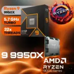 CPU AMD Ryzen 9 9950X - Ryzen 9 9000 Series Granite Ridge (Zen 5) 16-Core 4.3 GHz , 5.7 GHz Max Boost - Socket AM5 170W - Radeon Graphics Processor | BOXED 100-100001277WOF | 1 YEAR WARRANTY