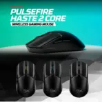 HyperX Pulsefire Haste 2 Core Wireless Gaming Mouse, 12,000 DPI, 100 Hours Battery Life, Dual Wireless, Lightweight 70g, RGB Lighting, TTC Gold Switches, NVIDIA Reflex Validated | BLACK 