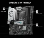 MSI B760M Gaming WiFi DDR5 mATX Motherboard - LGA1700 For Intel 14th/13th/12th Gen - Wi-Fi 6E -2.5G LAN - PCIe 4.0 - Dual Channel DDR5 8000MHz OC - M.2 Shield Frozr -- Steel Armor - ALC897 Audio  | 1 YEAR WARRANTY - Image 4