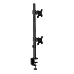 NB M063 Dual Monitor Vertical Desk Mount | 10"-27" | 800mm Height | 360° Rotation | ±90° Swivel | +45°/-45° Tilt | VESA 75/100 | Steel Clamp Mount - Image 2