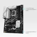 ASUS Z790 MAX GAMING WIFI7 ATX Motherboard, LGA1700, 4 x DIMM DDR5 7200MHz OC, PCIe 5.0 x16, 3× M.2 Gen4, WiFi 7, USB 20Gbps Type-C, HDMI 2.1, Intel 14th/13th/12th Gen - Image 3