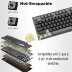 A4TECH FS100 Hot-Swappable Mechanical Keyboard, 3-Pin & 5-Pin Switch Support, N-Key Rollover, 10 Backlit Effects, 4M Memory, Windows/Mac Compatible  - Image 3