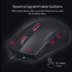HyperX Pulsefire Core Gaming Mouse With Pixart 3327 Sensor, 6200 DPI, Macro Customization, 7 Programmable Buttons, RGB Lighting, 20M Click Durability, USB Wired Symmetrical Design | 4P4F8AA BLACK  - Image 5