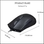 HyperX Pulsefire Core Gaming Mouse With Pixart 3327 Sensor, 6200 DPI, Macro Customization, 7 Programmable Buttons, RGB Lighting, 20M Click Durability, USB Wired Symmetrical Design | 4P4F8AA BLACK  - Image 9