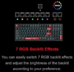 BLOODY AT98 Alpha Optical Gaming Keyboard, 98-Key Compact, Linear Switch, 1000Hz / 1ms, 100M Keystrokes, Adjustable 0.8–3.0mm Actuation, PBT Keycaps, 7 RGB Backlit Effects | BLOODY RED - Image 4