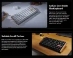 Keychron SPECIAL EDITION K2 HE Wireless 75% Magnetic Switch Keyboard With Gateron Double-Rail Nebula Switches, Dynamic Trigger, Analog Mode, Rapid 1000Hz Polling, Hot-Swappable & Rosewood Frame , Additional Keycaps for Windows/macOS/Linux | K2H-F1 - Image 13