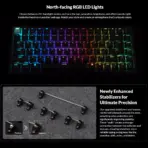 Keychron SPECIAL EDITION K2 HE Wireless 75% Magnetic Switch Keyboard With Gateron Double-Rail Nebula Switches, Dynamic Trigger, Analog Mode, Rapid 1000Hz Polling, Hot-Swappable Aluminum & Rosewood Frame , Additional Keycaps for Windows/macOS/Linux | WHITE K2H-Q1 - Image 15