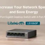 TP-Link 5-Port Gigabit Desktop Switch with 4-Port PoE+, up to 10 Gbps switching capacity, 65 W PoE Budget up to 250 m Transmission, desktop or wall-mounting design, Plug and play, metal case(LS105GP)