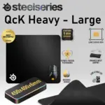 SteelSeries QcK Heavy Large Extra Thick Micro-Woven Gaming Mousepad – 450x400x6mm – Non-Slip Rubber Base, Maximum Wrist Comfort, Precision Tracking & Pro Esports Approved | BLACK 