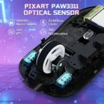 ATTACK SHARK X8SE Wireless Gaming Mouse With PAW3311 Sensor, 25,000 DPI, 1000Hz Polling Rate, Tri-Mode Connectivity, And 500mAh Battery | Berry Red - Image 5