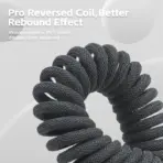 ATTACK SHARK C01PRO Coiled Cable Type-A to Type-C Grey – Double-Sleeved Aviator Keyboard Cable - Image 2