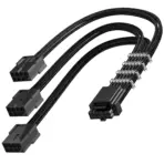 ASIAHORSE 16AWG PCIe 5.0 (12+4) to Triple 8-Pin 180° GPU Extension Cable – 300mm,  Alloy Copper Gold-Plated Terminals, Compatible with RTX 3090Ti & 40/50 Series, Black