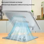 Foldable Tablet Bracket Stand | 360 Degree Rotating Portable Laptop Bracket | Hollow Heat Dissipation | Height Adjustable | FULL ALUMINUM | SILVER - Image 5