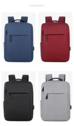Business Slim Formal Laptop Backpack for up to 15.6 Inch - Durable Oxford Textile - USB Charging Port - Organized Compartments - Waterproof - Heavily Padded for Sensitive Electronics Impact Protection - RED - Image 16