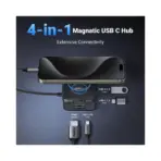 UGREEN 4-In-1 Magnetic USB-C Hub 4K@60Hz HDMI, 100W PD 3.0 Charging, 5Gbps Data Transfer, Foldable 135° Stand, USB-A & USB-C Ports, Multi-OS Compatible | 35590 - Image 2