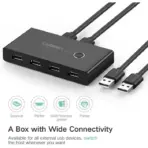 UGREEN KVM SWITCH USB 2.0 SHARING SWITCH 2 IN 4 OUT 480MB - Image 5