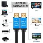 HDMI Cable | 1.5 meters , HDMI to HDMI Cable | Male to Male High Speed 18Gbps HDMI 2.0 Cord Supports 4K Ultra HD, 3D, 1080p, Ethernet Compatible for TV, Laptop, PC, Monitor & Projector - Image 2