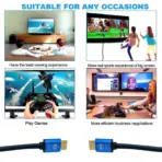 HDMI Cable | 1.5 meters , HDMI to HDMI Cable | Male to Male High Speed 18Gbps HDMI 2.0 Cord Supports 4K Ultra HD, 3D, 1080p, Ethernet Compatible for TV, Laptop, PC, Monitor & Projector - Image 3