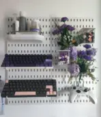 Hyde Pegboard Wall Organizer Set – 4 White Panels 30x30cm | Includes 56 Accessories: Hooks, Bins, Trays & Controller Holders | Modular Storage for Office, Gaming, or Home - Image 6
