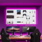 Hyde Pegboard Wall Organizer Set – 4 White Panels 30x30cm | Includes 56 Accessories: Hooks, Bins, Trays & Controller Holders | Modular Storage for Office, Gaming, or Home - Image 5
