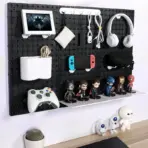 Hyde Pegboard Wall Organizer Set – 4 Black Panels 30x30cm | Includes 56 Accessories: Hooks, Bins, Trays & Controller Holders | Modular Storage for Office, Gaming, or Home - Image 3