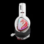 BLOODY NARAKA MR720 RGB Wireless Gaming Headset – 2.4GHz + BT 5.3 + 3.5mm, 50mm M.O.C.I. Drivers, Noise-Cancel Mic, 44H Playtime, RGB, Foldable – White - Image 2