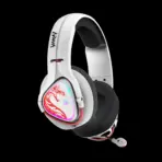 BLOODY NARAKA MR720 RGB Wireless Gaming Headset – 2.4GHz + BT 5.3 + 3.5mm, 50mm M.O.C.I. Drivers, Noise-Cancel Mic, 44H Playtime, RGB, Foldable – White - Image 3
