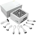 Segotep MU-850G 850W PSU Kunlun 80 Plus Gold Certification ATX 3.0 & PCIe 5.0 Full Modular Power Supply Active PFC FDB Fan LLC Pro + DC-DC Framework – WHITE