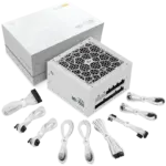 Segotep MU-750G 750W PSU Kunlun 80 Plus Gold Certification ATX 3.0 & PCIe 5.0 Full Modular Power Supply Active PFC FDB Fan LLC Pro + DC-DC Framework – WHITE
