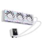 SEGOTEP MU360 Liquid Cooler White 360mm AIO with 2.4-inch IPS Digital Display, Modular ARGB Fans, EPDM Tubing, 9-Pole Pump, <320W TDP Support for Intel and AMD Platforms - Image 4