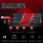 BLOODY AT98 Alpha Optical Gaming Keyboard, 98-Key Compact, Linear Switch, 1000Hz / 1ms, 100M Keystrokes, Adjustable 0.8–3.0mm Actuation, PBT Keycaps, 7 RGB Backlit Effects | BLOODY RED - Image 2