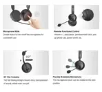 A4TECH H230 Wireless Bluetooth 5.3 Headset, 55H Playback, 40mm Drivers, ENC Noise Cancelling Mic, 156g Lightweight, USB-C Fast Charge, 10m Range | Black  - Image 2