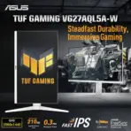 ASUS TUF VG27AQL5A-W Series 5 White Gaming Monitor – 27-inch, QHD(2560x1440), 210Hz(OC), Fast IPS, ELMB SYNC, 0.3ms GTG (min.), Stereo speaker, DisplayWidget Center, Gaming AI, 4-Way Adjustable Stand