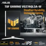 ASUS TUF VG27AQL5A-W Series 5 White Gaming Monitor – 27-inch, QHD(2560x1440), 210Hz(OC), Fast IPS, ELMB SYNC, 0.3ms GTG (min.), Stereo speaker, DisplayWidget Center, Gaming AI, 4-Way Adjustable Stand