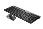 A4TECH FB2535C Fstyler Wireless Keyboard Mouse Combo – 2.4G & Bluetooth, Compact, Rechargeable, Smartphone Cradle, Multi-Device, 2400 DPI Mouse – Black - Image 2