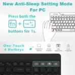 A4TECH FBK23 AS Bluetooth And 2.4G Wireless Keyboard, Connect 4 Devices, QuietKey 14dB, Ultra Slim, 12 FN Hotkeys, Type-C Adapter, Multi-OS Compatible | BLACK - Image 9