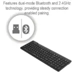 A4TECH FBK23 AS Bluetooth And 2.4G Wireless Keyboard, Connect 4 Devices, QuietKey 14dB, Ultra Slim, 12 FN Hotkeys, Type-C Adapter, Multi-OS Compatible | BLACK - Image 5