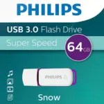 Philips USB Flash Drive 64GB Snow Edition USB 3.0, High-Speed Data Transfer, LED Activity Indicator, Plug And Play Storage, for Windows® / Mac OS/ Linux  | FM64FD75B