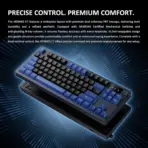 GAMDIAS Hermes E7 Wired 75% RGB Gasket Mechanical Keyboard With Red Switches, PBT Keycaps, Hot-Swap Support, Volume Knob, Anti-Ghosting, And N-Key Rollover, USB-A to Type-C Wired | ROYAL BLUE & GRAPHITE - Image 2