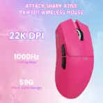 ATTACK SHARK X11-SE Ultra-Light Tri-Mode Gaming Mouse Berry Red with PAW3311 Sensor, 22,000 DPI, Wired/2.4G/Bluetooth 5.2, 65-Hour Battery - Image 3
