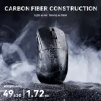 ATTACK SHARK R11 ULTRA Carbon Fiber Wireless Gaming Mouse With 49g Superlight Design, PAW3950MAX Sensor, Nordic 52840 MCU, 8000Hz Polling Rate, And Tri-Mode Connectivity | Forged Black - Image 2