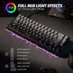 Attack Shark Moonlit Night Magnetic Gaming Keyboard – 60% Layout, 0.01mm Rapid Trigger, 8KHz Polling, Adjustable Hall Switches, RGB, USB-C, PBT Keycaps – Wired - Image 4